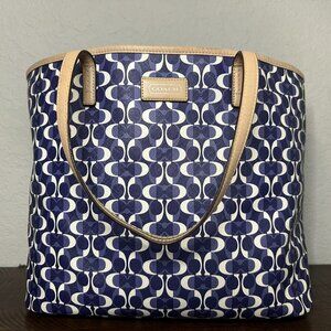Coach Park Metro Tote in Dream C Coated Canvas F25673 NAVY/WHITE/TAN
